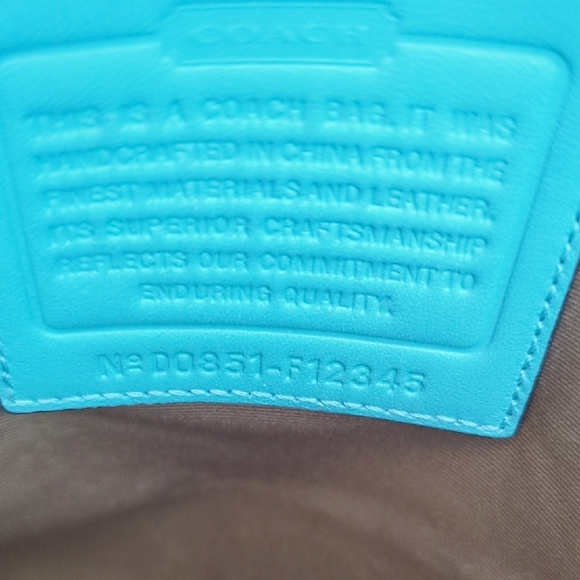 Vintage Coach Brown and Teal Signature Tote Comes With Original Box And Dust Bag - Picture 9 of 14